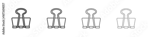 Binder clip icon symbol. Vector isolated illustration.