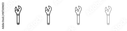 Adjustable wrench icon symbol. Vector isolated illustration.