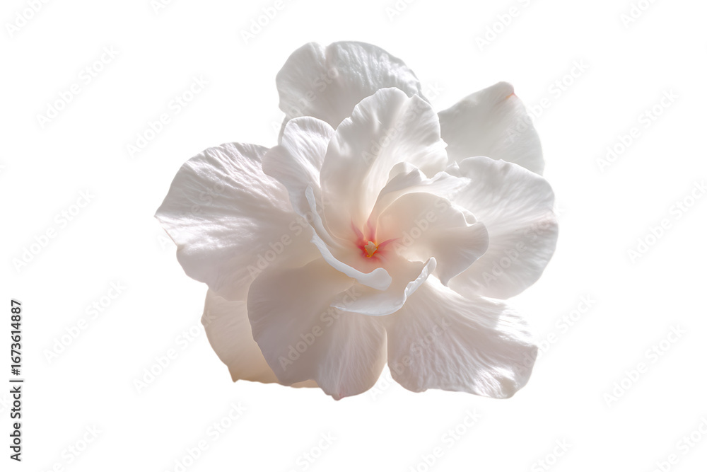 Obraz premium Elegant white flower isolated on black, showcasing delicate petals and beauty.