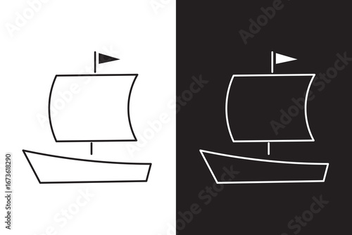 sailboat icon, sailboat silhouette vector illustration-simple silhouette illustration of sailboat,sailboat vector
