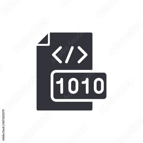 Digital Script Representation With Binary Code In A Modern Flat Design Presentation