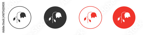 Wilted flower icon symbol for your website design, logo, app, UI.