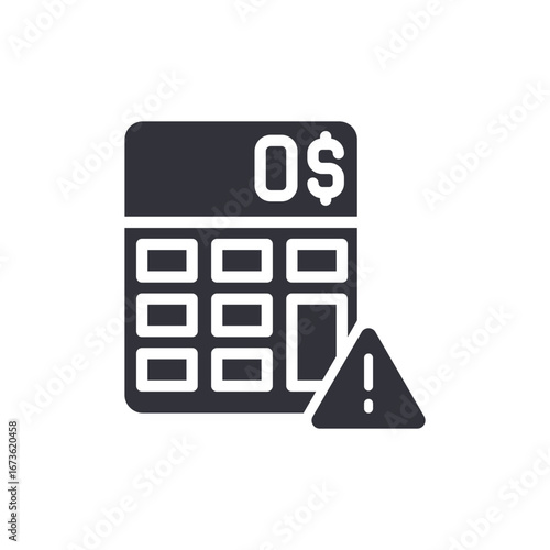 Financial Miscalculation Representation With Warning Symbol And Calculator Icon