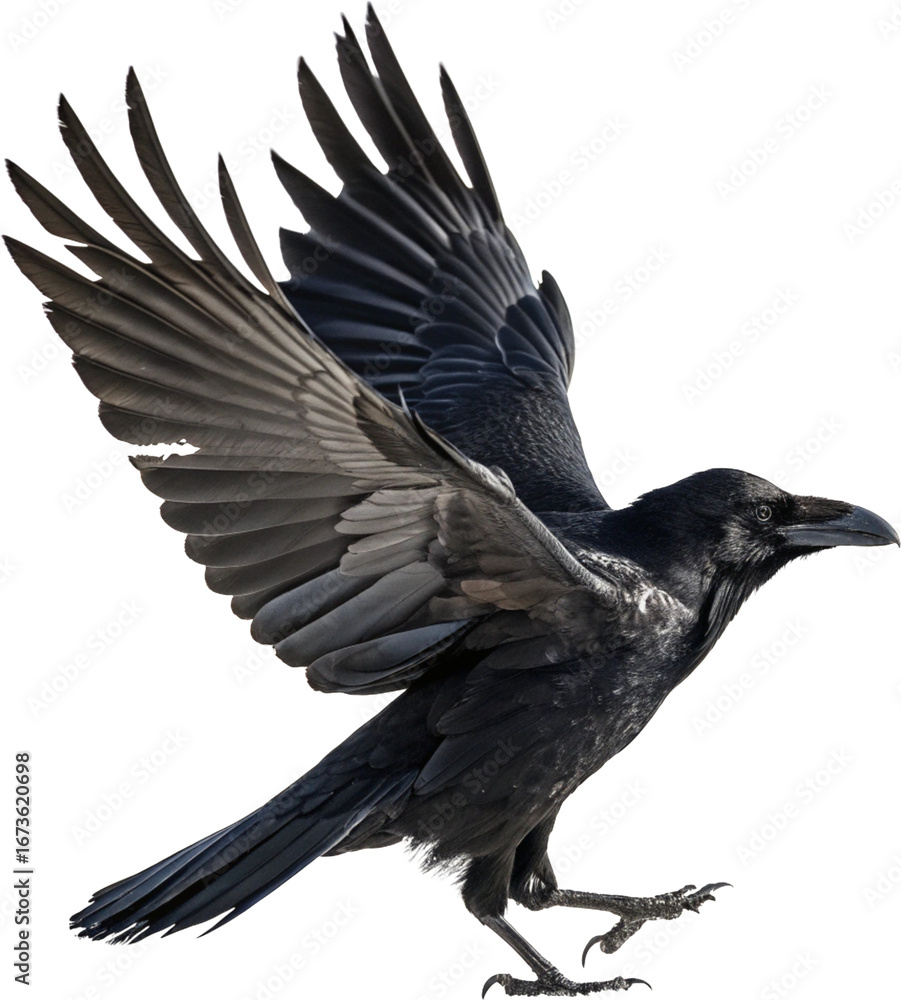 Naklejka premium crow on a white background