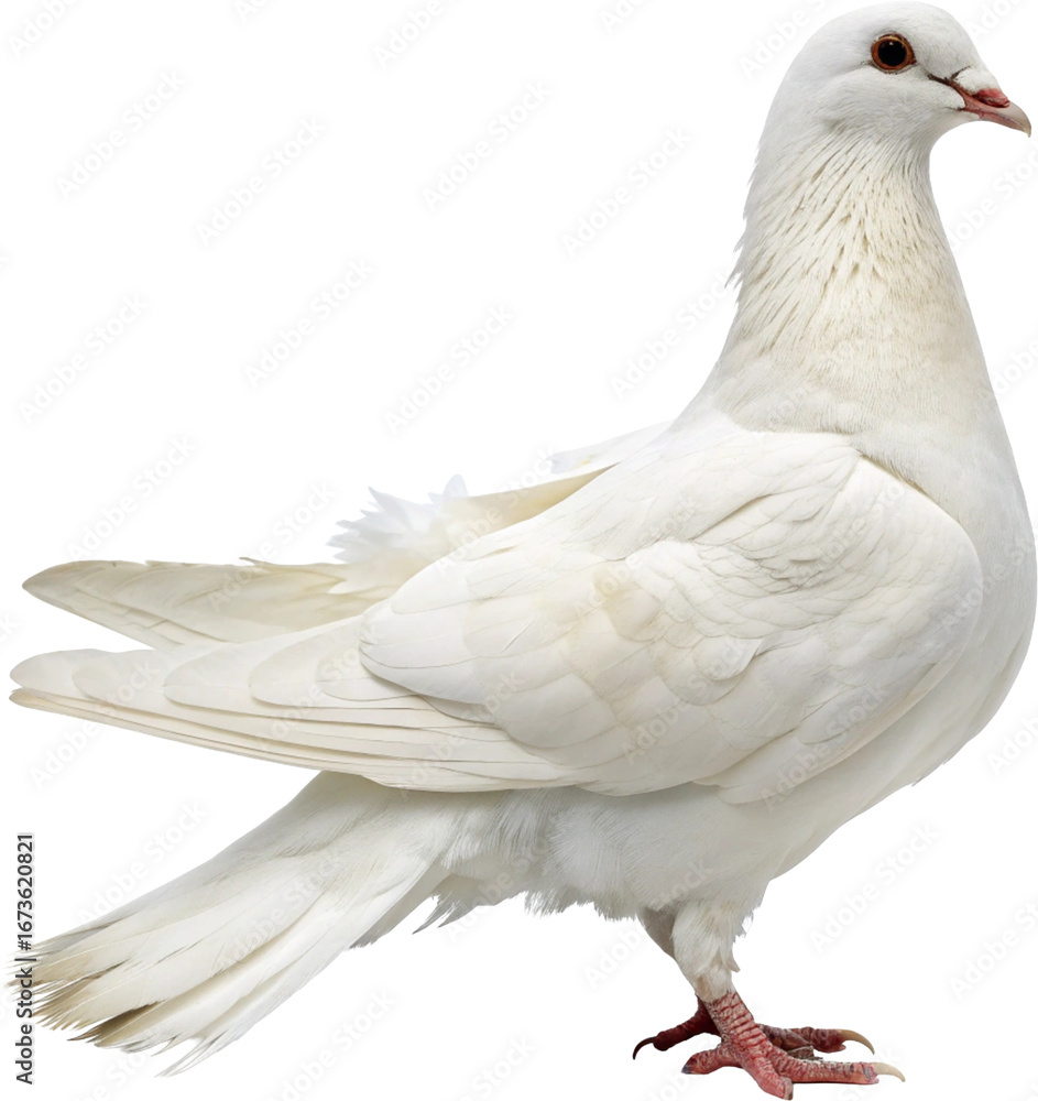 Obraz premium white dove isolated on white background