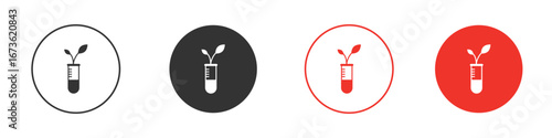 Test tube with plant icon symbol for your website design, logo, app, UI.