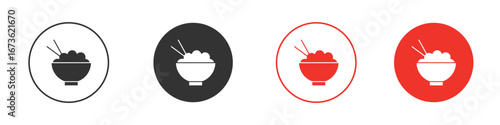 Rice bowl icon symbol for your website design, logo, app, UI.