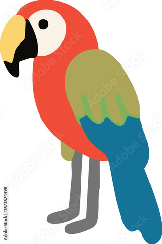 cartoon parrot on a white background