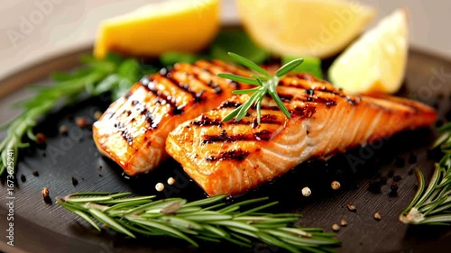 Video of an expert chef cooking and plating salmon.