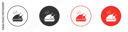 Baked turkey icon symbol for your website design, logo, app, UI.