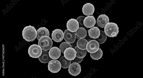 Scanning Electron Micrograph of White and Red Blood Cells

