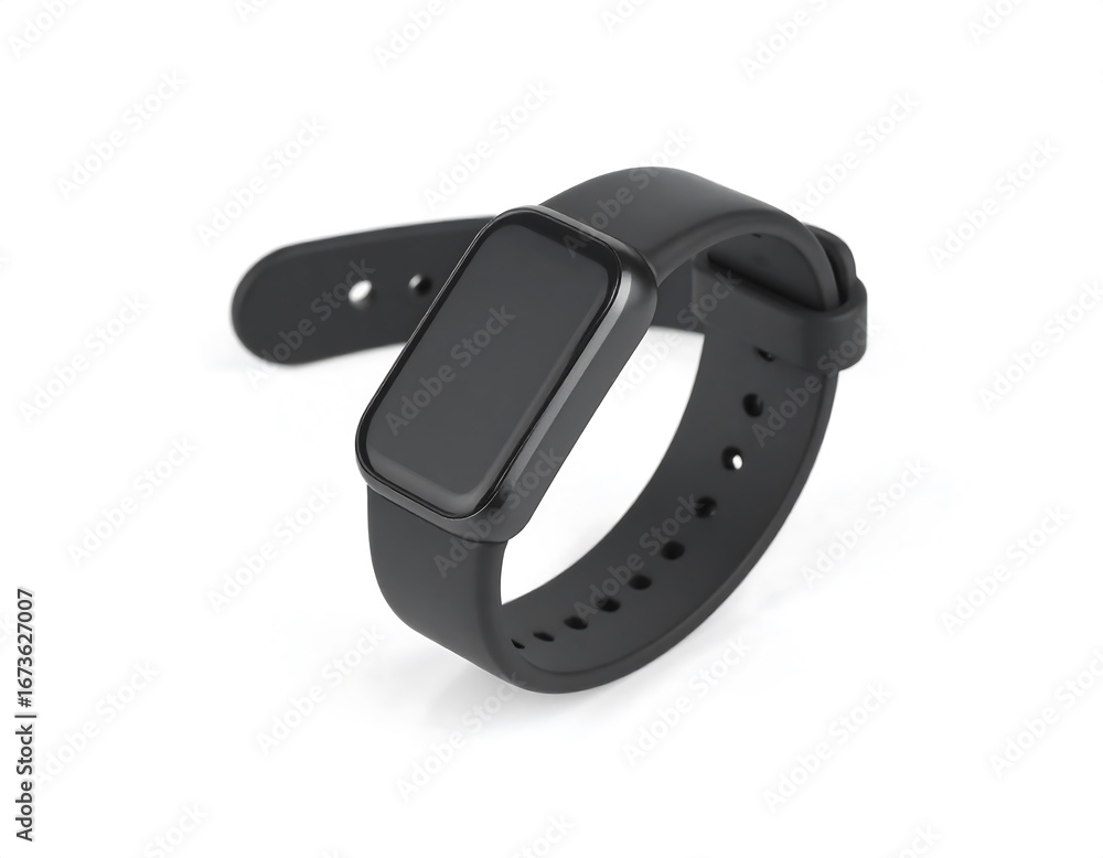 Obraz premium Black smart watch on white background