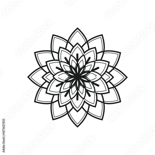 Creative minimal mandala silhouette vector with floral inspired clean line pattern