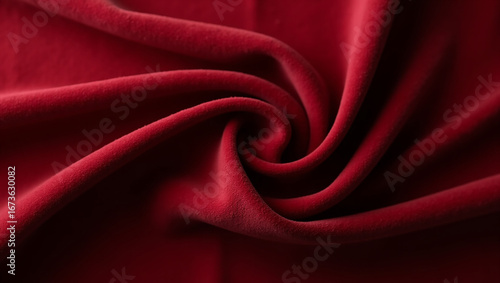 Plain maroon wave-like fabric folds 