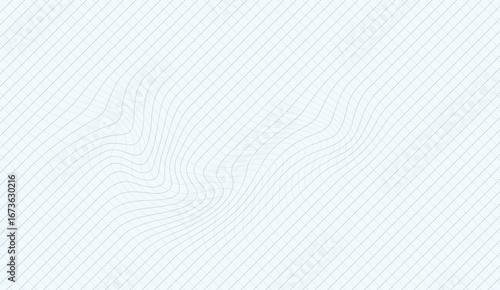 Delicate light blue grid pattern features undulating curves, creating a subtle yet dynamic interplay of straight lines and gentle waves for a modern, abstract backdrop design