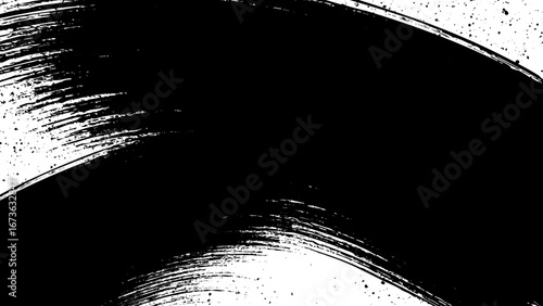 筆の弧を描いたダイナミックなモノクロ背景ベクター素材
