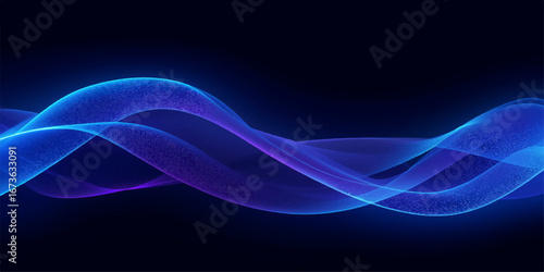 An abstract design with smooth blue lines and light smoke effects creates a dynamic motion pattern for a stunning background