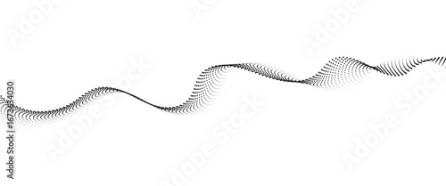 Flowing Dot Wave halftone gradient pattern on transparent background	

