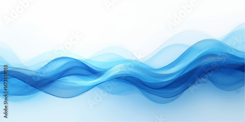 Abstract blue waves flow in a soft, elegant curve, a gentle backdrop of light and motion perfect for a modern design