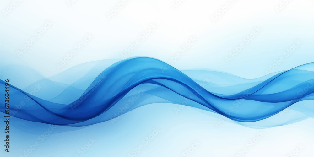 Fototapeta premium Flowing blue water waves create a soft, abstract backdrop of light and motion