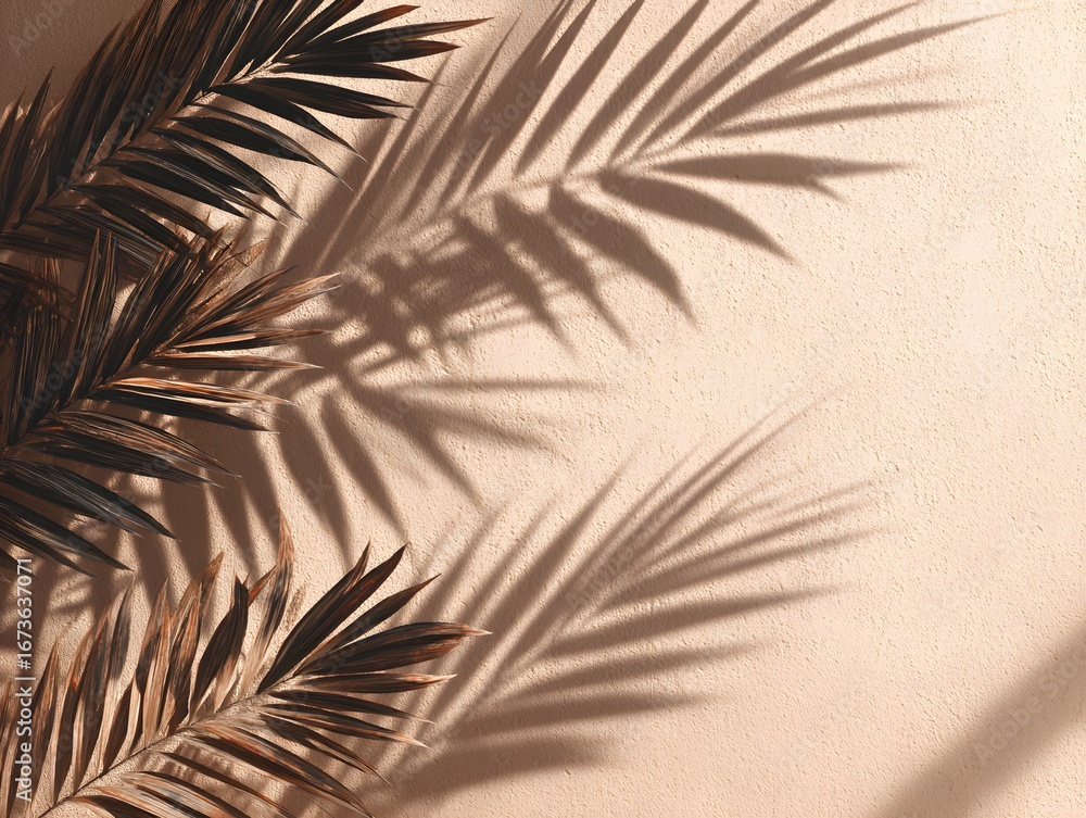 Fototapeta premium Aesthetic Tropical Foliage Sunlit Scene