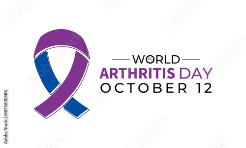 World Arthritis Day is observed globally to raise awareness about arthritis, joint pain, mobility challenges with text inscription October 12. A concept for healthcare and medicine banner design. eps.