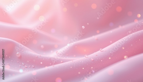 powdery rose fade theme with light rose quartz with pearl white, dreamy radial rose glow, transparent glowing dots, low angle blush shine, serene and airy