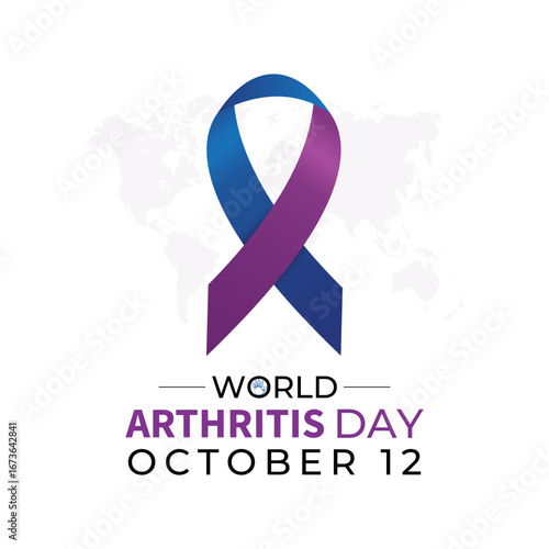 World Arthritis Day is observed globally to raise awareness about arthritis, joint pain, mobility challenges with text inscription October 12. A concept for healthcare and medicine banner design. eps.