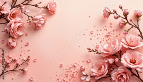 powdery rose fade theme with muted blush with warm beige, smooth soft fade, light glitter overlay, panoramic pastel shimmer, soft and nostalgic