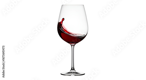 Red wine swirling in wine glass isolated PNG with Transparent Background