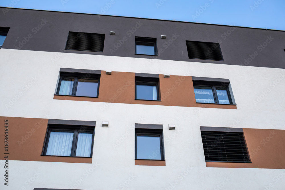 Fototapeta premium Modern Residential Building with Contemporary Facade