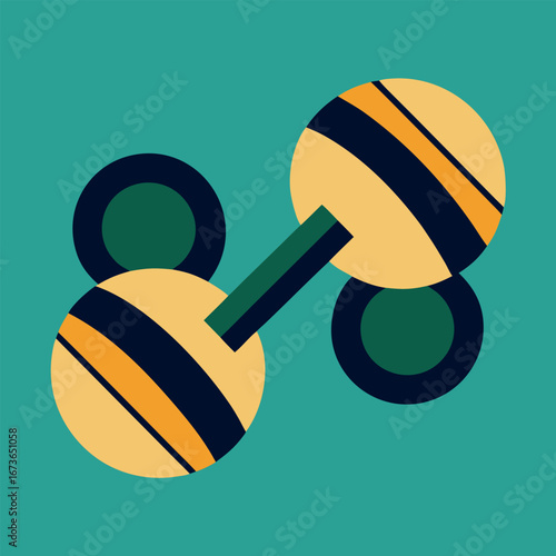 Pair of dumbbells for fitness and weightlifting illustration