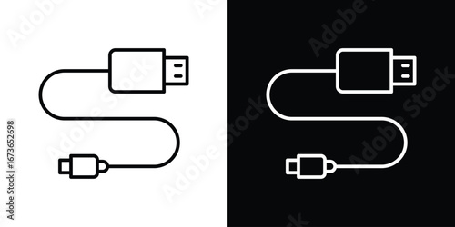 USB cable icon Illustration. Vector Graphic. EPS 10