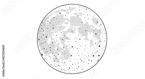 Detailed Gray-Scale Image of the Moons Surface.