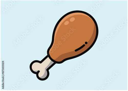 Fried chicken leg icon, Fried chicken leg vector