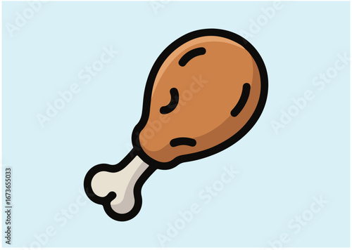 Fried chicken leg icon, Fried chicken leg vector