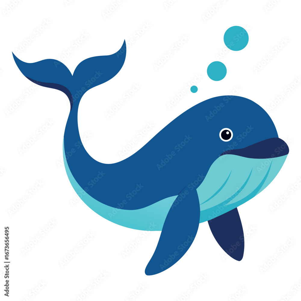 Obraz premium Majestic whale gracefully swimming through clear blue ocean water