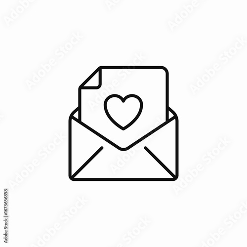 love letter open icon sign vector