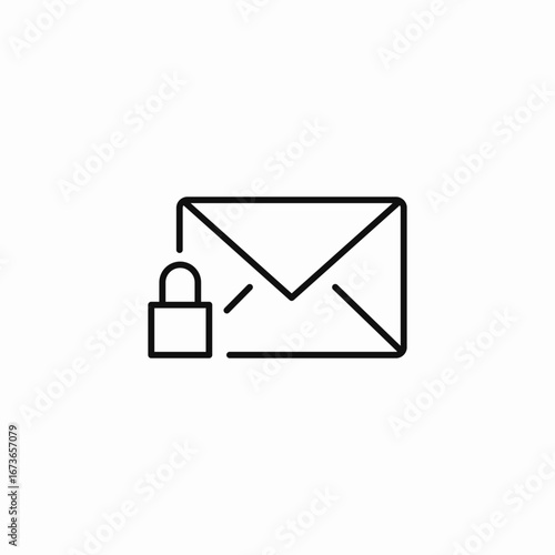 secure private message icon sign vector