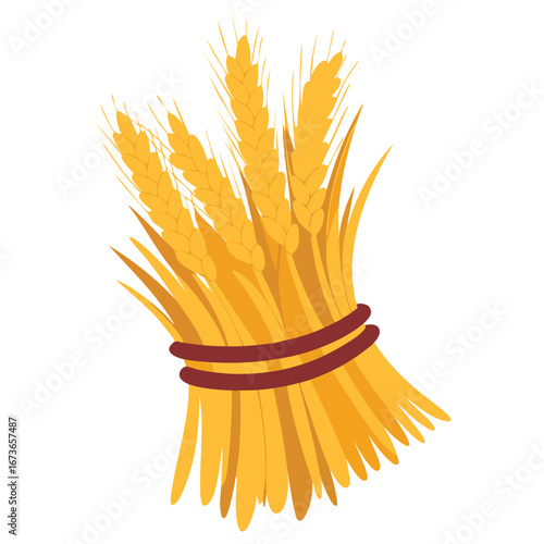 Vector illustration of bale of hay isolated, perfect for agricultural, farming, countryside, and harvest season themed design and rural graphics.