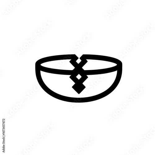 Broken bowl icon vector illustration damaged ceramic dish symbol for fragility concept design