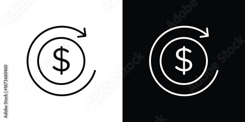 Cash flow icon Illustration. Vector Graphic. EPS 10