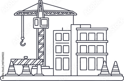 Vector sketch of a house plan for architectural design and construction projects