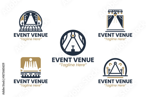 5 Event Venue Logo Set Modern Minimalist Party Business Design