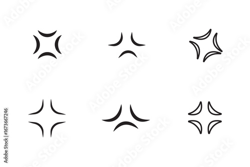 Anger Symbol, Anger Icon. Angry Emoji Sign. Editable Stroke Vector Illustration.