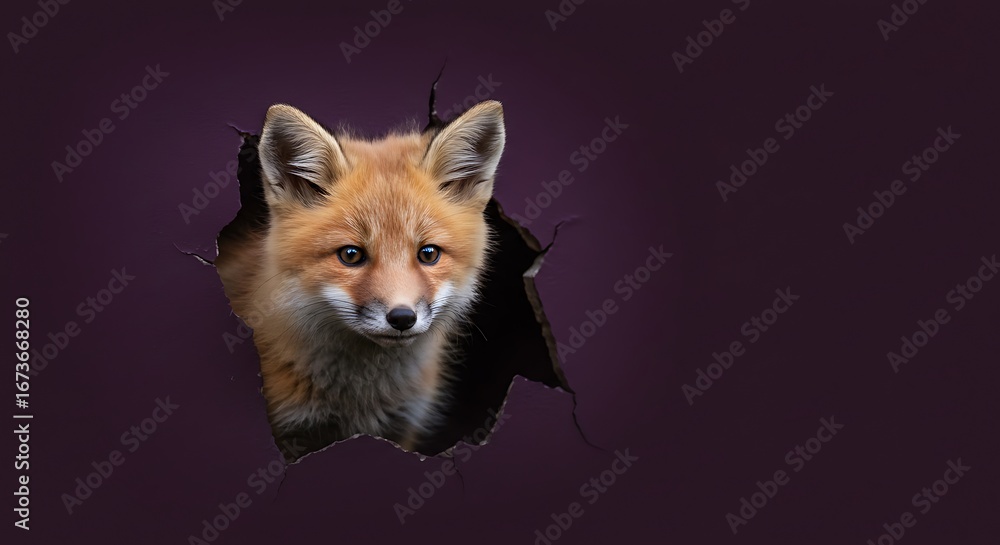 Obraz premium Crimson Rift: Kitsune's Gaze