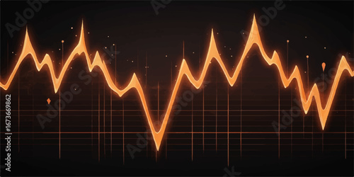 A medical illustration showing the rhythmic wave of a heartbeat on an EKG monitor