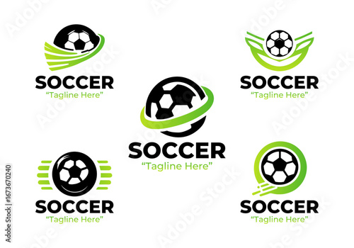 Dynamic Soccer Logo Set for Sports and Teams