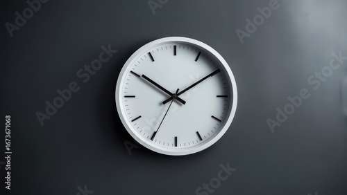 Wallpaper Mural White clock on dark gray wall Torontodigital.ca