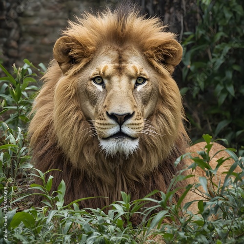The lion is a powerful predator that lives in the jungle, using stealth and strength to hunt and survive.